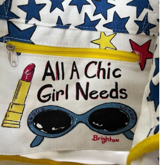 Brighton Chic Ahoy Large Tote Canvas Hand-Printed  Nautical Sea Ocean - Picture 4 of 5